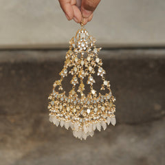 MDH347- White Colour Gold Plated Mother of Pearl Passa
