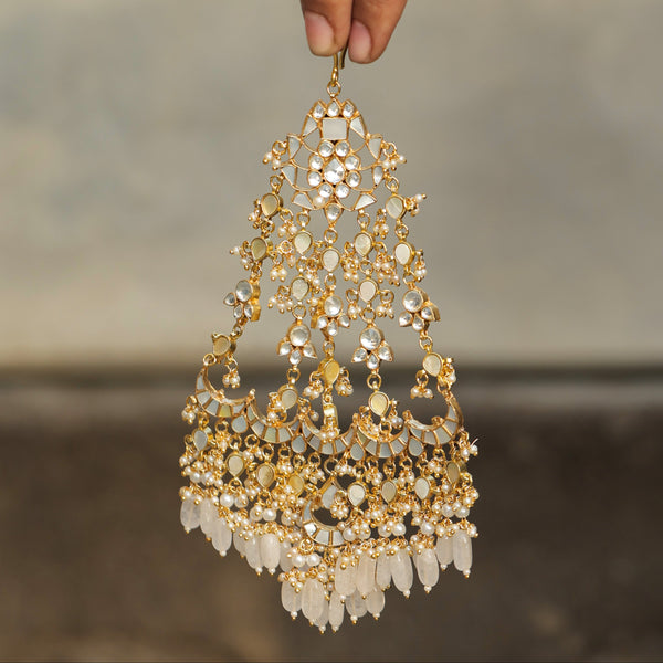 MDH347- White Colour Gold Plated Mother of Pearl Passa