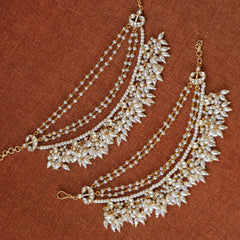 MDE387- White Colour Gold Plated Jadau Kundan Kanchain