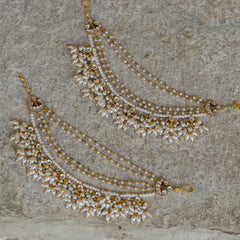 MDE387- White Colour Gold Plated Jadau Kundan Kanchain