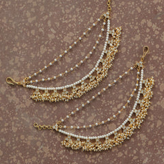 MDE388- White Colour Gold Plated Mother of Pearl Kanchain