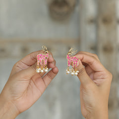 MDN258- Multi Colour Gold Plated Jadau Kundan Temple Necklace Set
