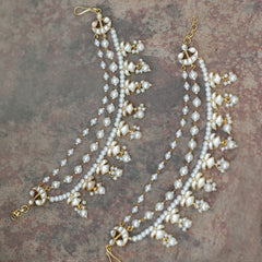 MDE389- White Colour Gold Plated Jadau Kundan Kanchain