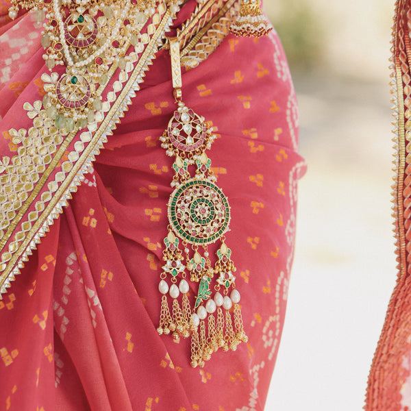 MDS392- Multi Colour Gold Plated Jadau Kundan Satka