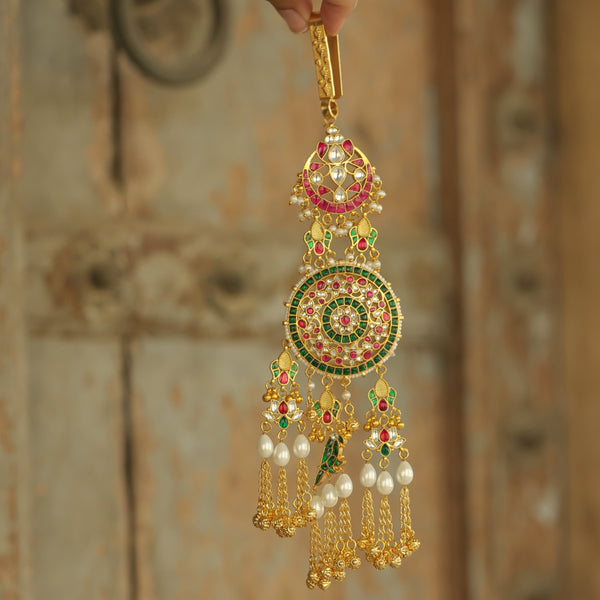 MDS392- Multi Colour Gold Plated Jadau Kundan Satka