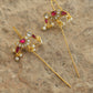 MDE322- Multi Colour Gold Plated Jadau Kundan Temple Bird Motif Earrings