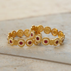 MDB360- Pink and White Colour Gold Plated Jadau Kundan Bangle