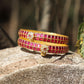 MDB242- Multi Colour Gold Plated Jadau Kundan Temple Bangle