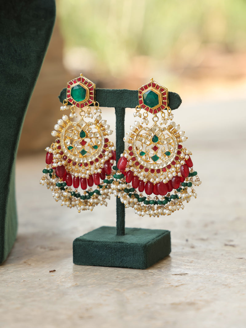 Multi Colour Gold Plated Jadau Kundan Choker Set