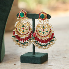 MDN339- Multi Colour Gold Plated Jadau Kundan Choker Set