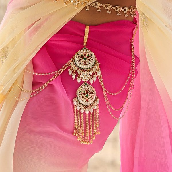 MDS393- Multi Colour Gold Plated Jadau Kundan Satka