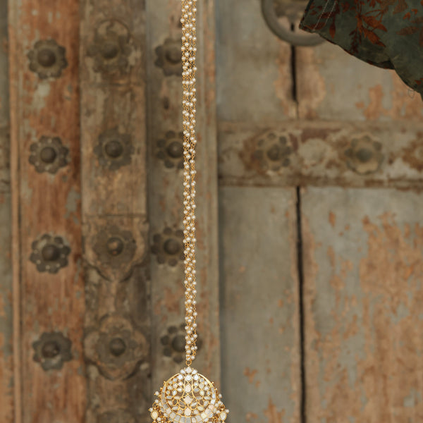 MDN147- White and Mint Colour Gold Plated Mother of Pearl Pendant