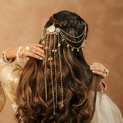 MDBR1254 - White Colour Gold Plated Jadau Kundan Braid
