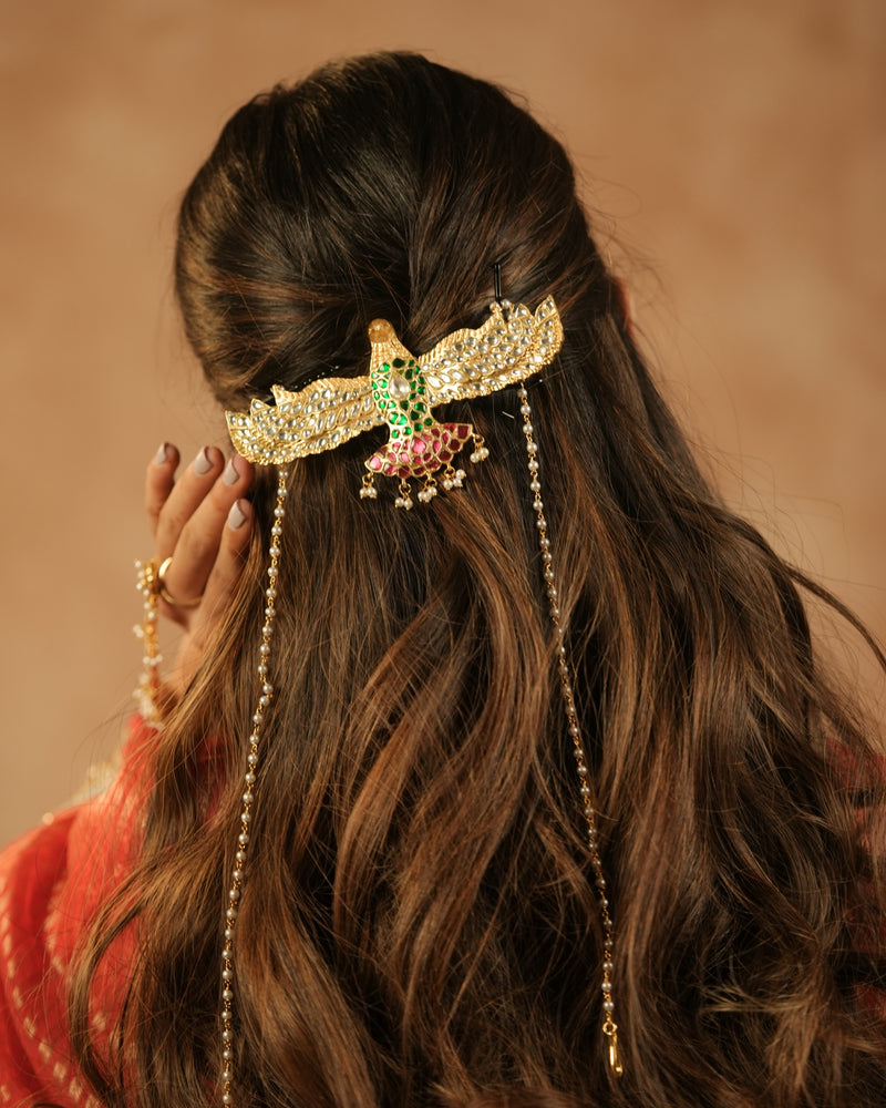 MDBR1267 - Multi Colour Gold Plated Jadau Kundan Braid