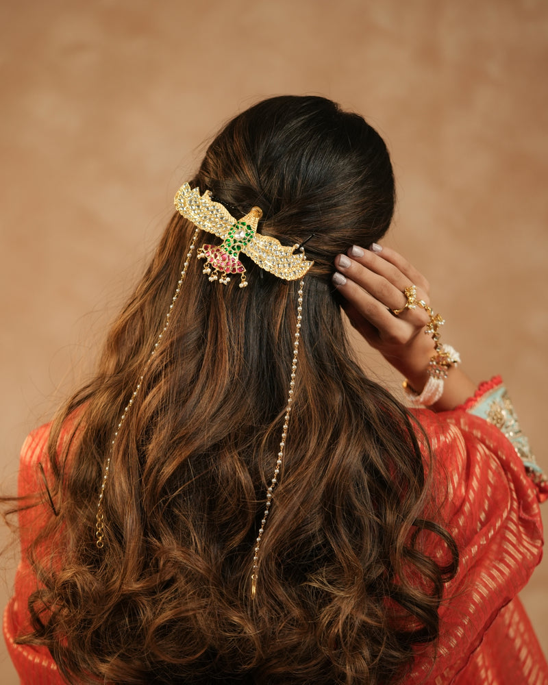 MDBR1267 - Multi Colour Gold Plated Jadau Kundan Braid