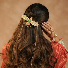 MDBR1267 - Multi Colour Gold Plated Jadau Kundan Braid