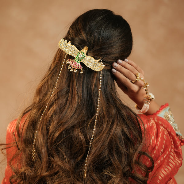 MDBR1267 - Multi Colour Gold Plated Jadau Kundan Braid