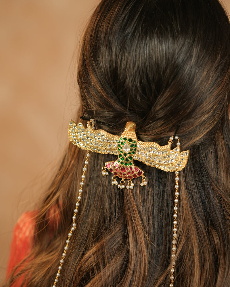 MDBR1267 - Multi Colour Gold Plated Jadau Kundan Braid
