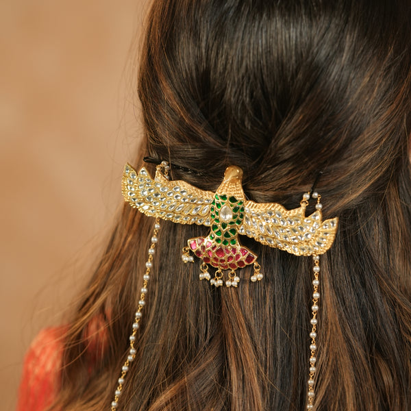 MDBR1267 - Multi Colour Gold Plated Jadau Kundan Braid