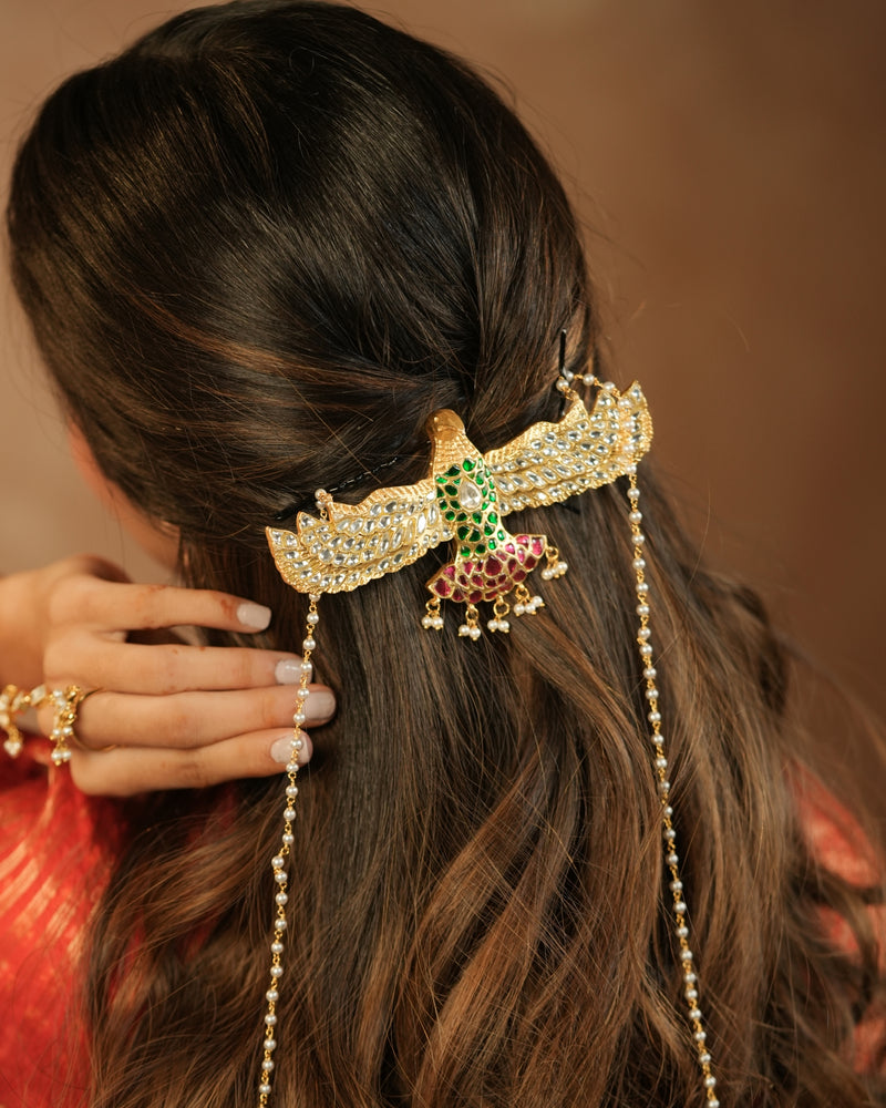 MDBR1267 - Multi Colour Gold Plated Jadau Kundan Braid