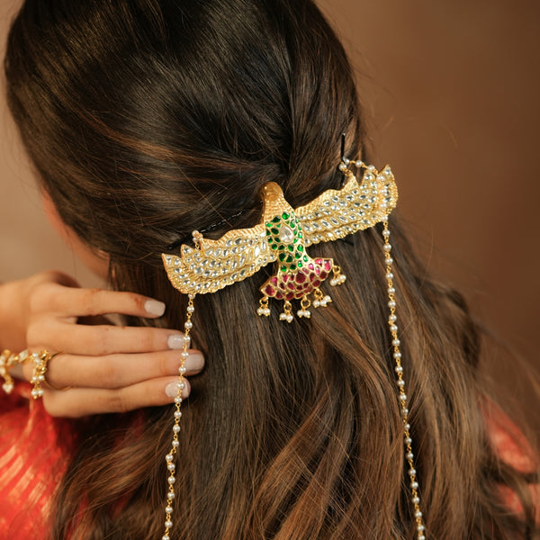 MDBR1267 - Multi Colour Gold Plated Jadau Kundan Braid