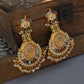 MDE1047- Green And White Color Gold Plated Jadau Kundan Heritage Chandbali Earrings