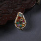MDBR270- Multi Colour Gold Plated Jadau Kundan Peacock Motif Juda Pin