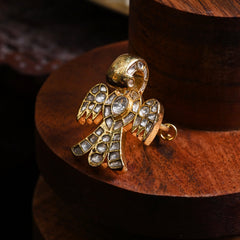 MDE793- Multi Colour Gold Plated Jadau Kundan Eagle Motif Ring