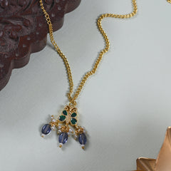 MDN866- Green Colour Gold Plated Jadau Kundan Butterfly Motif Pendant