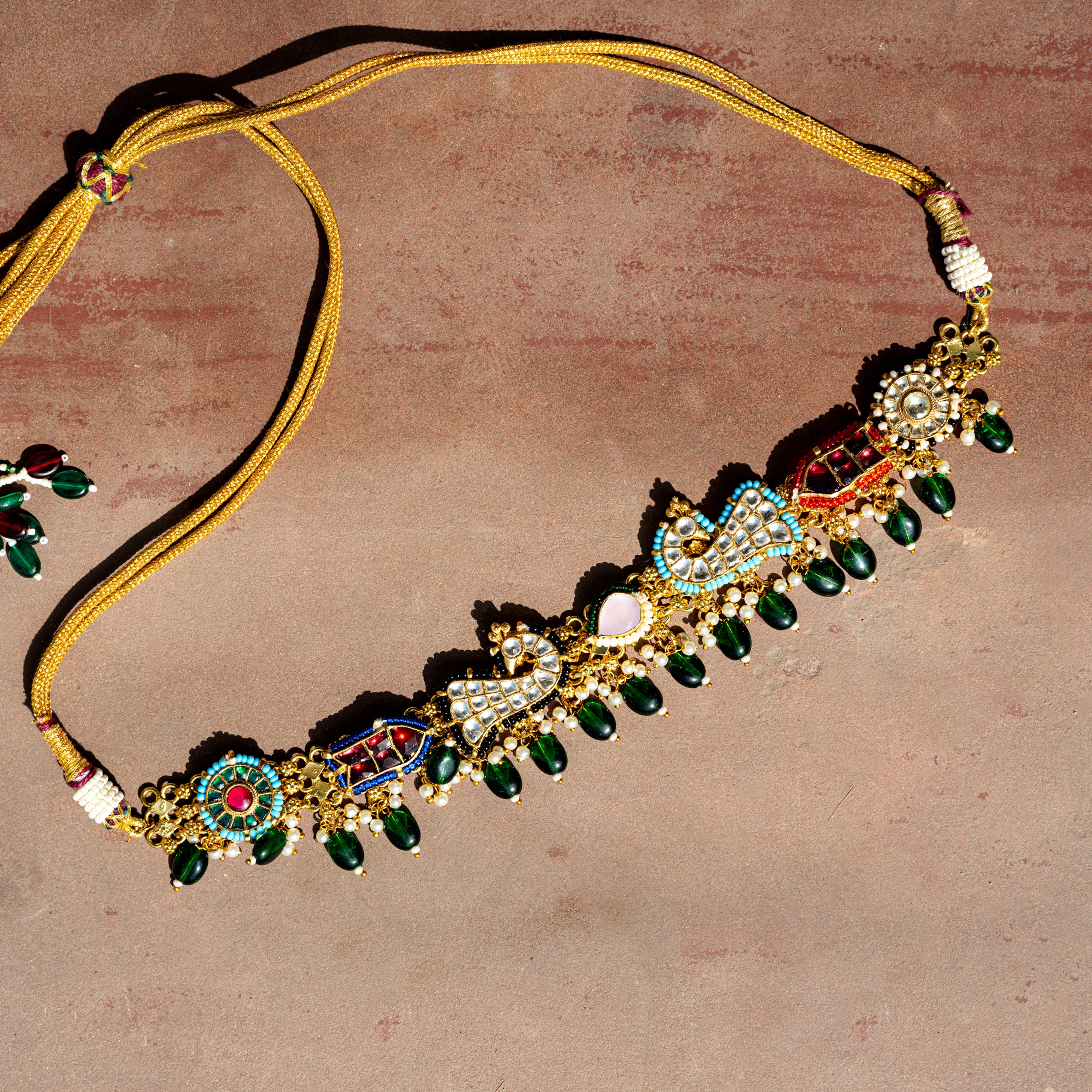 MDN031- Multi Colour Gold Plated Fusion Choker Set