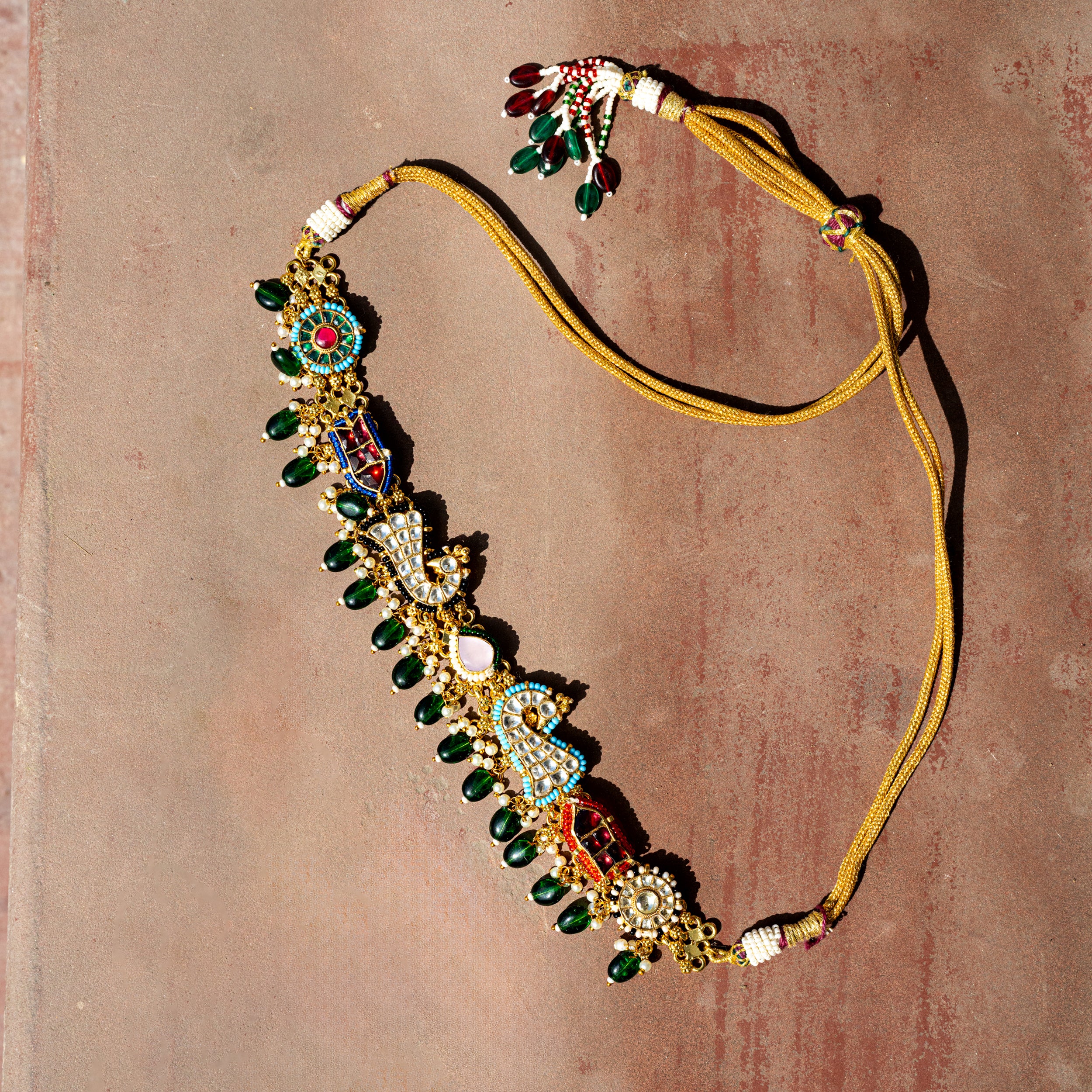 MDN031- Multi Colour Gold Plated Fusion Choker Set