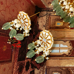 MDN015- White Colour Gold Plated Mother of Pearl Choker set
