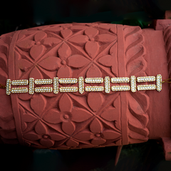 MDH047- White Colour Gold Plated Jadau Kundan Headband