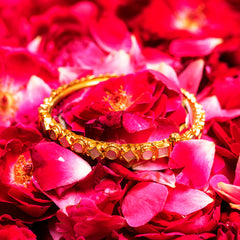 MDB063- White Colour Gold Plated Mother of Pearl Bangles